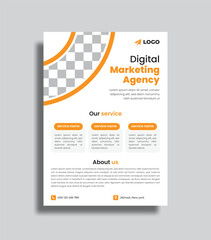 Vector modern agency flyer design template. corporate business professional flyer design.