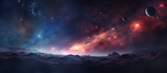 Fototapeta premium AI depictions of planets for creative purposes like wallpapers paintings and story books