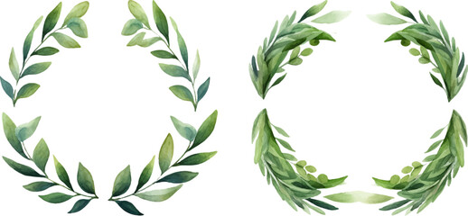 Obraz premium four watercolor laurel wreaths for printable templates