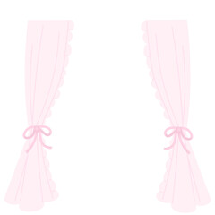 pink vintage curtain clipart