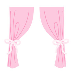 pink vintage curtain clipart