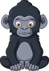Obraz premium Cute gorilla cartoon on white background