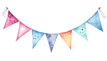 Watercolor illustration of bunting isolated on white background