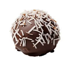 Dessert Coconut Chocolate Truffle Isolated on a transparent background
