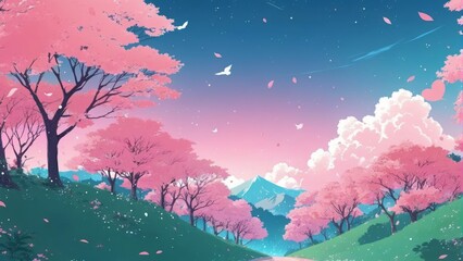 Obraz na płótnie Canvas Anime themed wallpaper/background