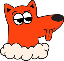 Groovy dog character illustration