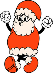 Groovy santa with christmas costume illustration