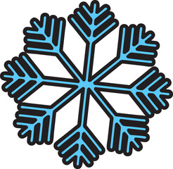 Groovy blue snowflake illustration