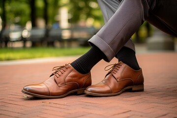 brown shoes outdoor pose