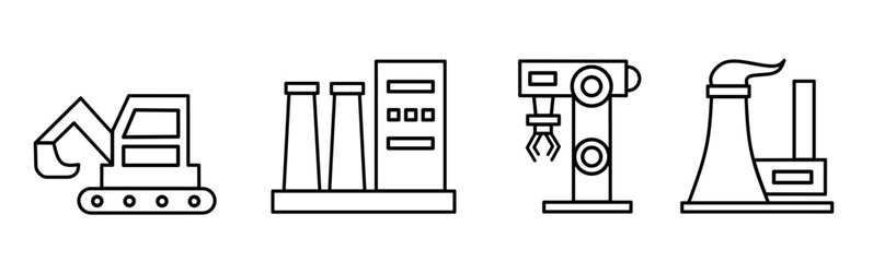 Industrial, constuction icon black line design. Stock vector illustration.