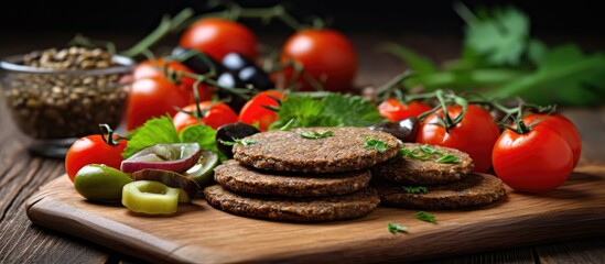 Buckwheat cakes with fresh vegetables