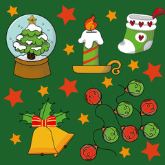 vector hand Christmas element collection 