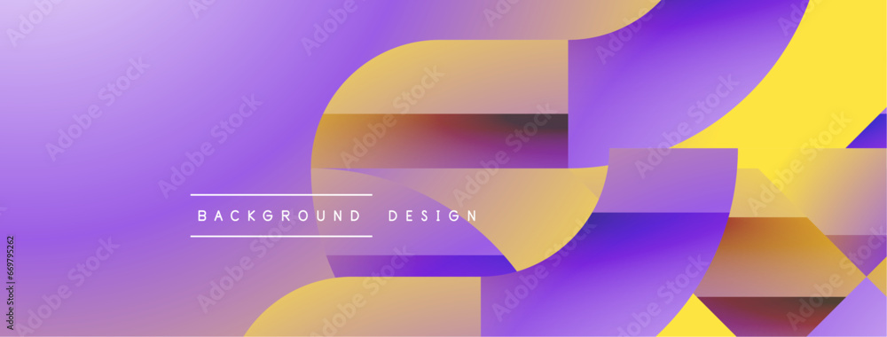 Poster Simple geometric forms - dynamic geometric abstract background. Visual symphony of shapes and lines design for wallpaper, banner, background, landing page, wall art, invitation, prints, posters