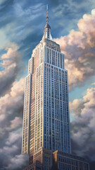 new york sky scrapper iconic landmark,generative ai