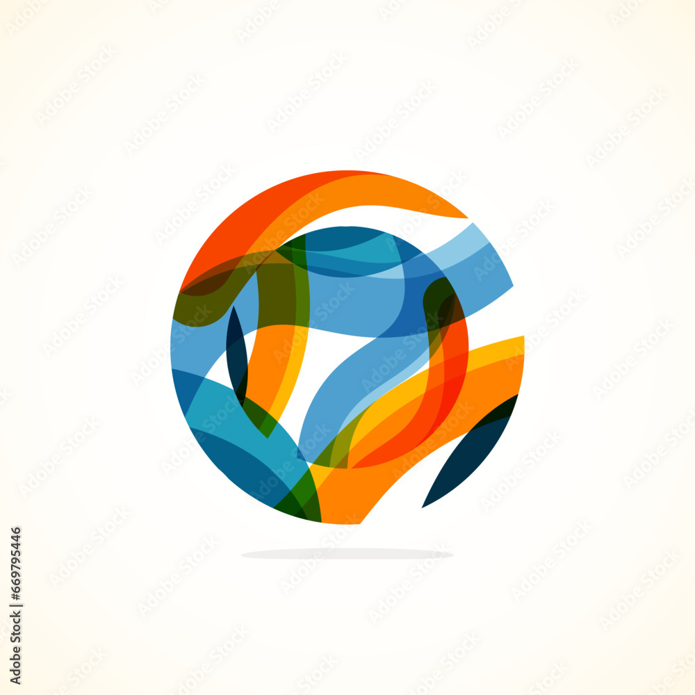 Poster Abstract circle logo - minimalist emblem, timeless and universal shape of circle. Unique logo represent range of brands and concepts, encapsulating simplicity and creativity in single, iconic image