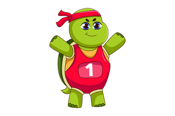 Cute Turtle Cartoon Character Design