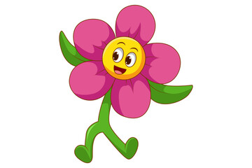 Cute Flower Cartoon Character Design