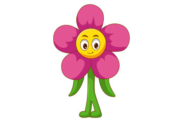 Cute Flower Cartoon Character Design