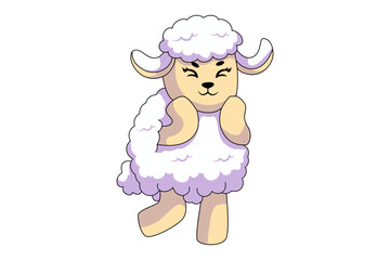 Cute Sheep Cartoon Character Design