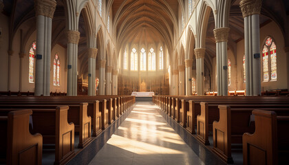 Fototapeta premium Catholic churches with beautiful lights