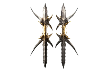 ancient swords isolated on transparent background, generative ai.