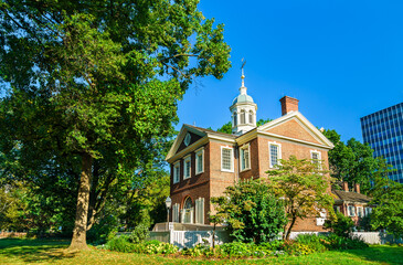 Naklejka premium Carpenters Hall, a National Historic Landmark in Philadelphia, United States