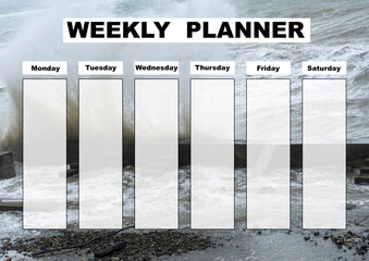 Beautiful weekly planner, school timetable education, can be used as an organizer or calendar
