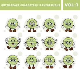 Obraz premium Free Cute Jupiter Mascot Vector Images Set