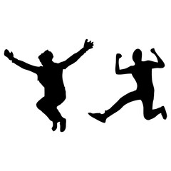 Fototapeta na wymiar silhouette of person jumping