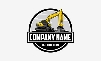 Excavator Vector Logo Template. construction, vector illustration   © Shenju