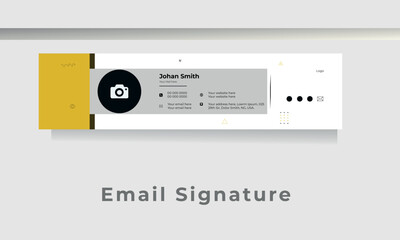 Corporate email signature banner vector template sign with image set