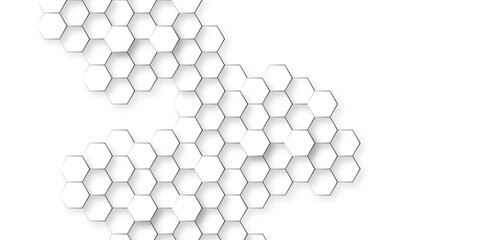 Abstract background with hexagon, modern abstract vector polygonal pattern. Futuristic abstract honeycomb technology white background. Luxury white hexagon pattern.