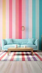 Colorful English Interior with Mockup, generative ai