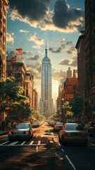 Fototapeta na wymiar new york sky scrapper iconic landmark, generative ai