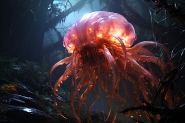 Octopus Like Sea Monster with Disgusting tentacles - Digital Art, Concept Art, 3D Render