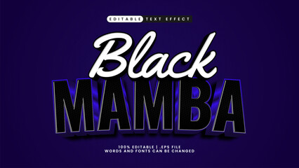 Obraz premium 3d text effect black mamba