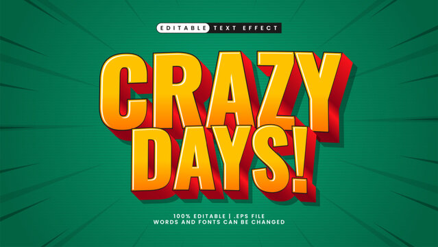 3d text effect crazy days