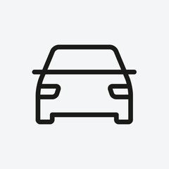 Obraz premium Car. Front view. Simple linear icon