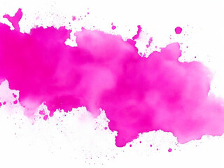 Abstract pink color painting illustration - watercolor splashes or stain, isolated on transparent background PNG (Generative Ai)