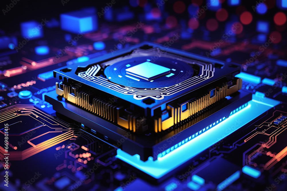 Aufkleber processor computer glow technology