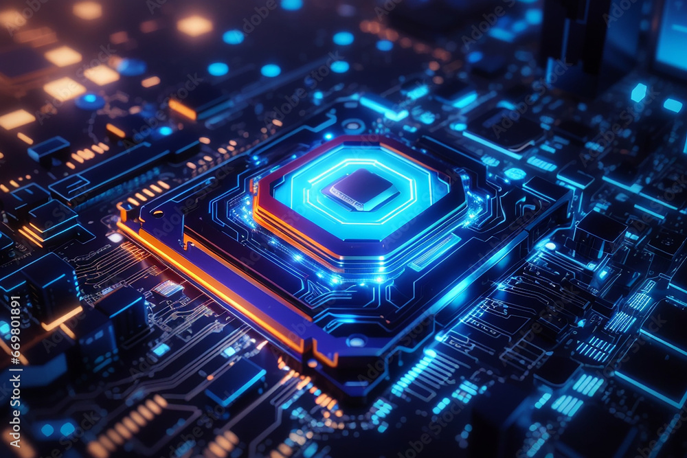 Aufkleber processor computer glow technology