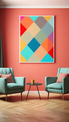 Colorful English Interior with Mockup generative ai