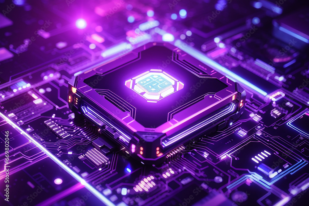 Aufkleber processor computer glow technology