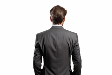 Corporate confidence. Portrait of young businessman on white background isolated in elegant attire. Professional poise. Smartly dressed in modern office