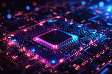 Fototapeta premium processor computer glow technology