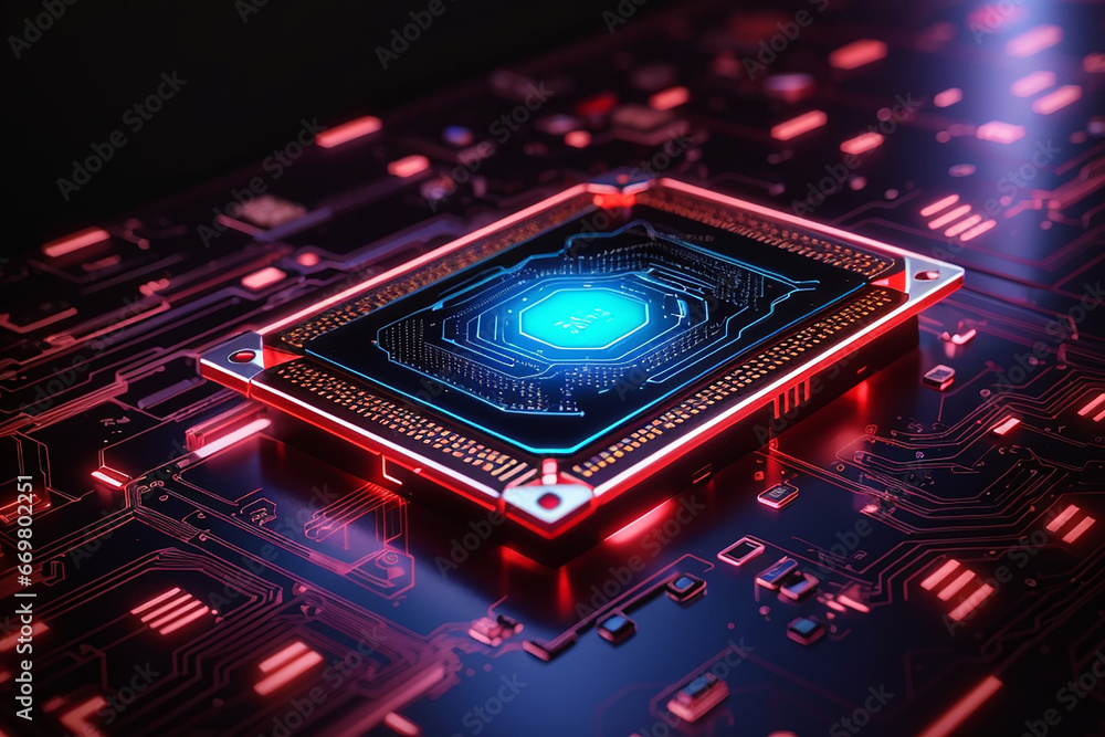 Aufkleber processor computer glow technology
