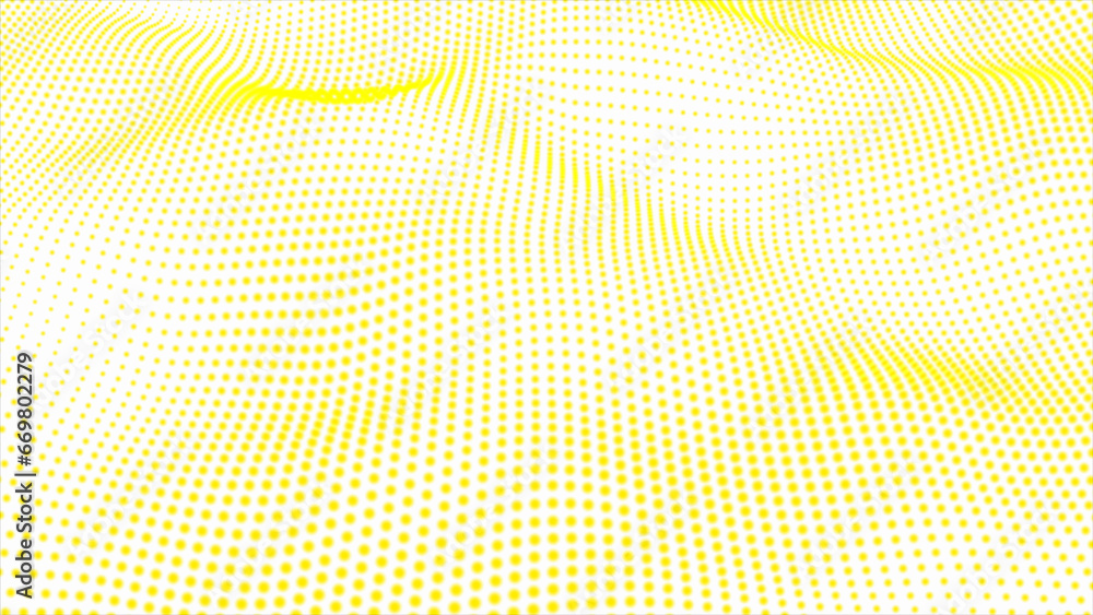 Poster white abstract background and yellow dot. futuristic, modern, digital, abstract and technology dots 