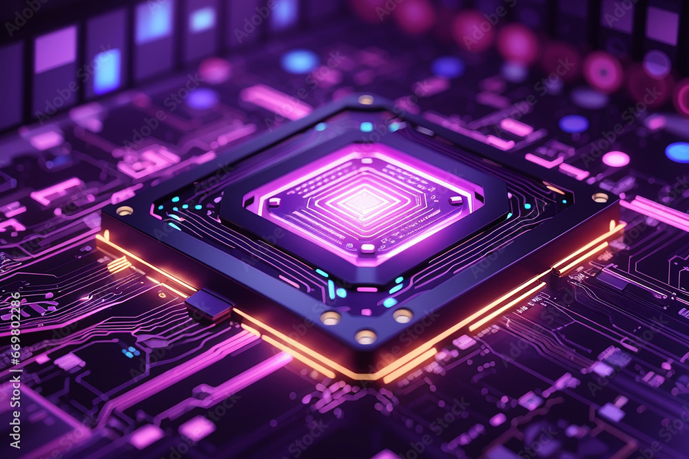 Aufkleber processor computer glow technology