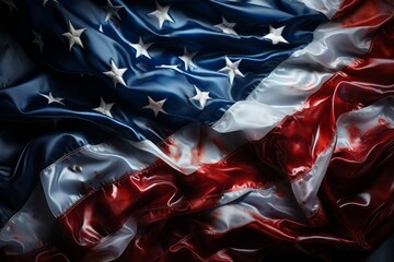 Close up of American flag - obrazy, fototapety, plakaty