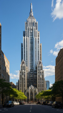 new york sky scrapper iconic landmark ,generative ai